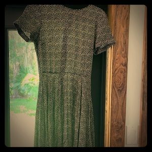 H&M short sleeve black & cream midi dress, 6